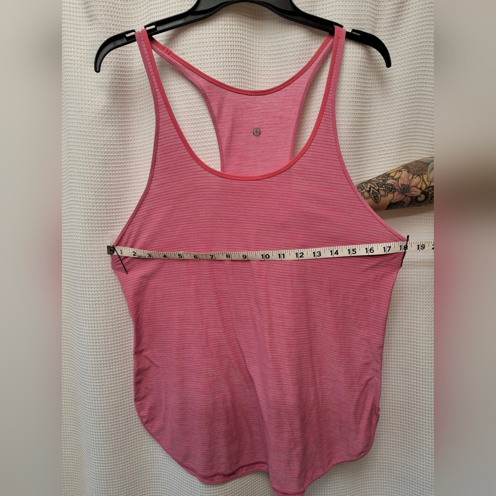 lululemon athletica Pink Striped Racerback Tank